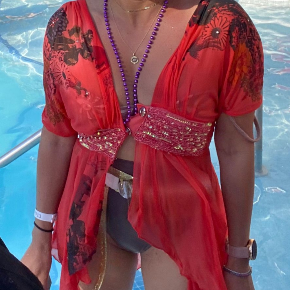 Silk top or swimsuit cover